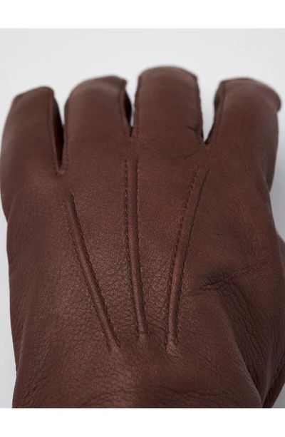 Shop Hestra Andrew Leather Gloves In Chocolate