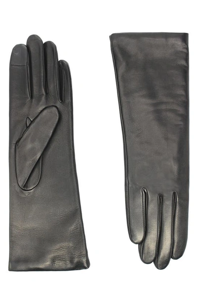 Shop Agnelle Classic Leather Gloves In Black