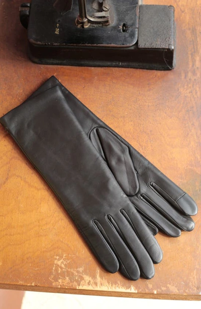 Shop Agnelle Classic Leather Gloves In Black