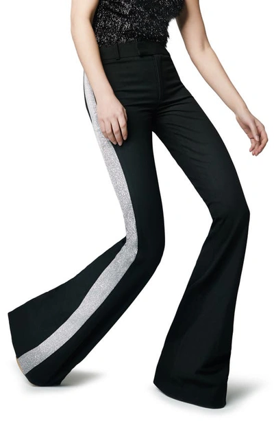 Shop Smythe Tux Stripe Bootcut Pants In Black W/ Silver