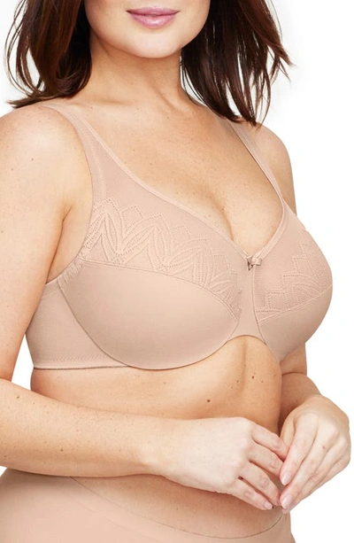 Glamorise Wonderwire Full Coverage Minimizer Bra In Cafe