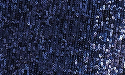 Shop Steve Madden Sequin Long Sleeve Shift Minidress In Midnight Blue