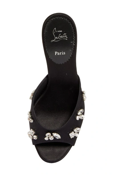 Shop Christian Louboutin Degraqueen Peep Toe Slide Sandal In T023 Black/ Cry/ Lin Black