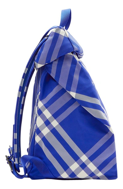 Shop Burberry Check Canvas Roll Top Backpack In Knight