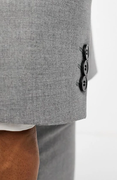 Shop Asos Design Slim Fit Heathered Suit Jacket In Grey
