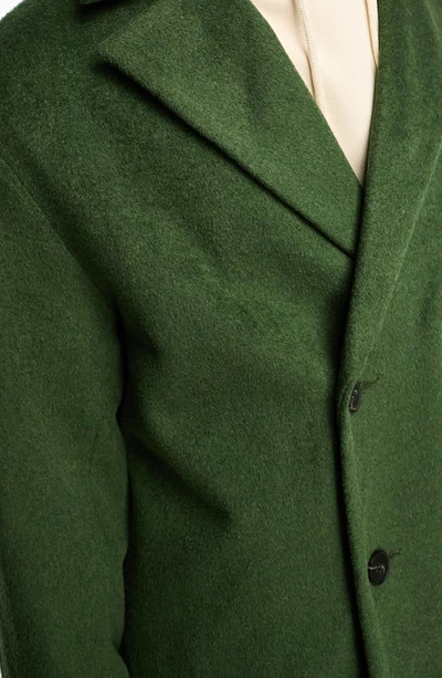 Shop Asos Design Oversize Felted Topcoat In Green