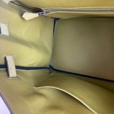 Pre-owned Hermes Ostrich Light Green Gold Hardware Birkin 35 Bag