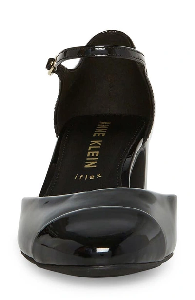 Shop Anne Klein Pearle Cap Toe Pump In Black Patent