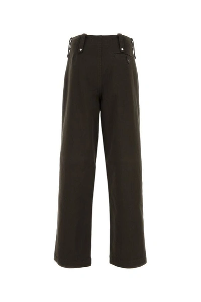 Shop Burberry Man Chocolate Cotton Wide-leg Pant In Brown