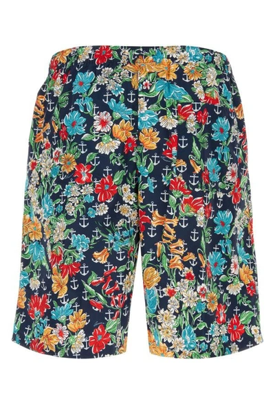 Shop Gucci Man Printed Polyester Swimming Shorts In Multicolor