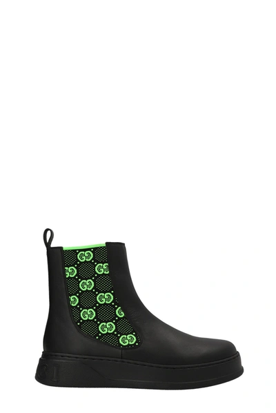 Shop Gucci Men 'gg' Ankle Boots In Black