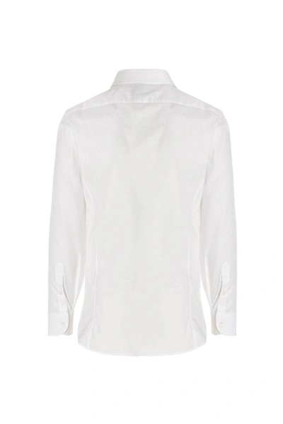 Shop Gucci Men Embroidered Logo Shirt In White