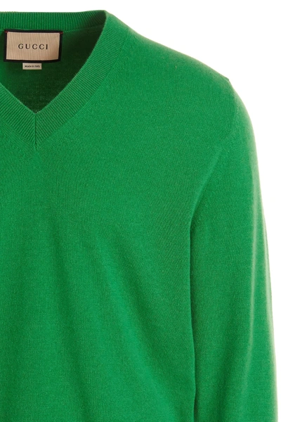 Gucci Logo Embroidery Sweater In Green