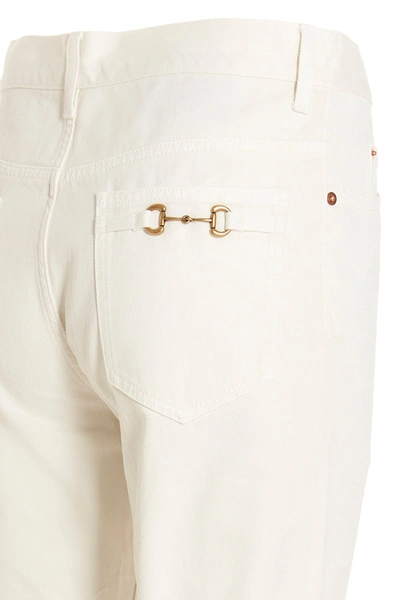 Shop Gucci Men Morsetto Jeans In White