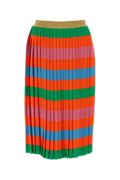 Shop Gucci Woman Multicolor Viscose Blend Skirt