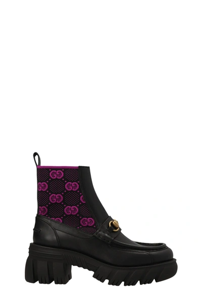 Shop Gucci Women 'gg' Ankle Boots In Black