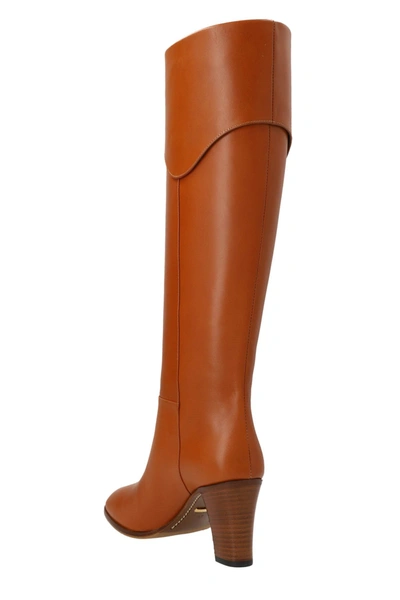 Shop Gucci Women 'mezzo Horsebit' Boots In Brown