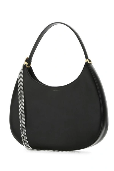 Shop Magda Butrym Woman Black Leather Vesna Large Shoulder Bag