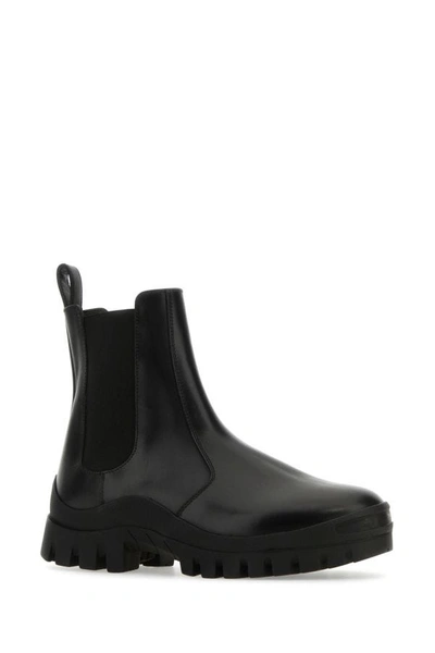 Shop The Row Woman Black Leather Greta Winter Ankle Boots