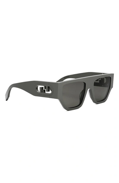 Shop Fendi ' O'lock 54mm Geometric Sunglasses In Grey/ Other / Smoke