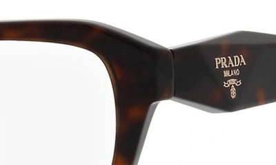 Shop Prada 54mm Rectangular Optical Glasses In Dark Havana