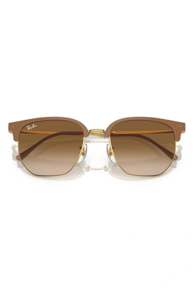 Shop Ray Ban New Clubmaster 51mm Gradient Irregular Sunglasses In Brown Gradient