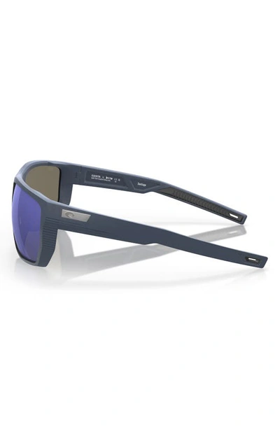 Costa Del Mar Santiago 63mm Oversize Polarized Rectangular Sunglasses In Blue Mirror