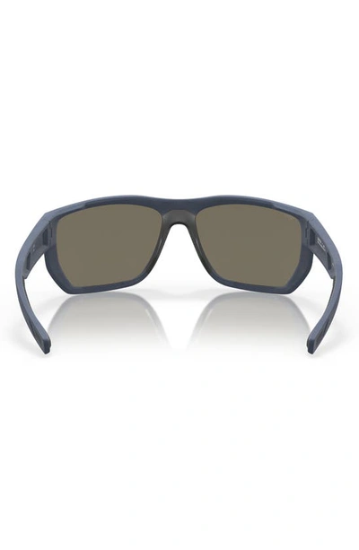 Costa Del Mar Santiago 63mm Oversize Polarized Rectangular Sunglasses In Blue Mirror