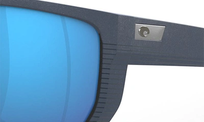 Costa Del Mar Santiago 63mm Oversize Polarized Rectangular Sunglasses In Blue Mirror