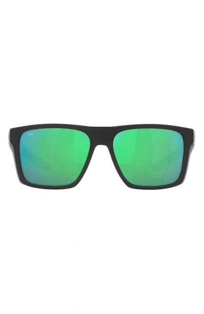 Shop Costa Del Mar Pargo 60mm Mirrored Polarized Square Sunglasses In Green Mirror