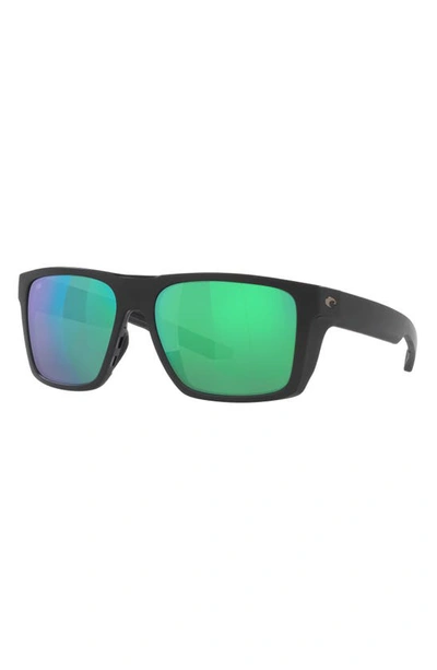 Shop Costa Del Mar Pargo 60mm Mirrored Polarized Square Sunglasses In Green Mirror