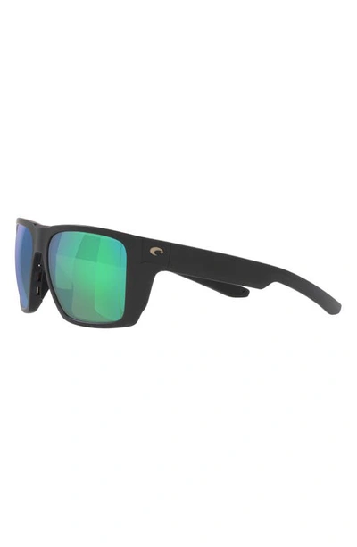 Shop Costa Del Mar Pargo 60mm Mirrored Polarized Square Sunglasses In Green Mirror