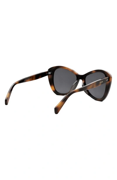 Shop Celine Butterfly 55mm Sunglasses In Blonde Havana / Smoke