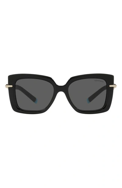 Shop Tiffany & Co 54mm Gradient Cat Eye Sunglasses In Black