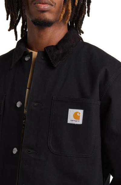 Shop Carhartt Michigan Water Repellent Coat In Black / Black Rigid