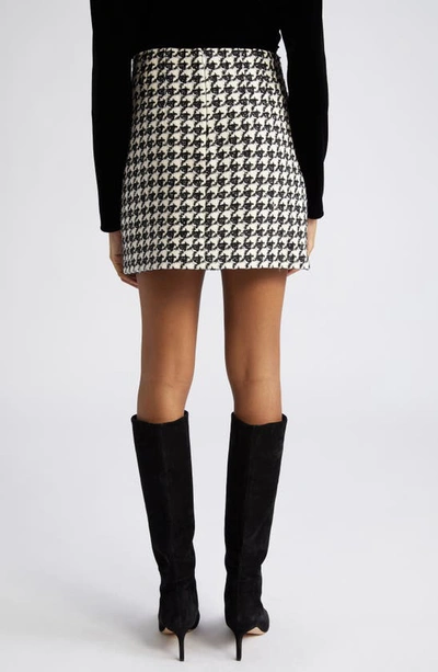 Shop Veronica Beard Adriel Houndstooth Tweed Miniskirt In Black Off White