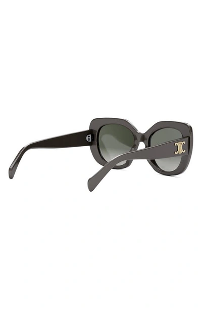 Shop Celine Triomphe 55mm Rectangular Sunglasses In Grey/ Other / Gradient Smoke