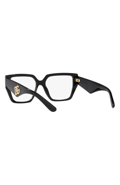 Dolce & Gabbana Logo-plaque Square-frame Glasses In Black