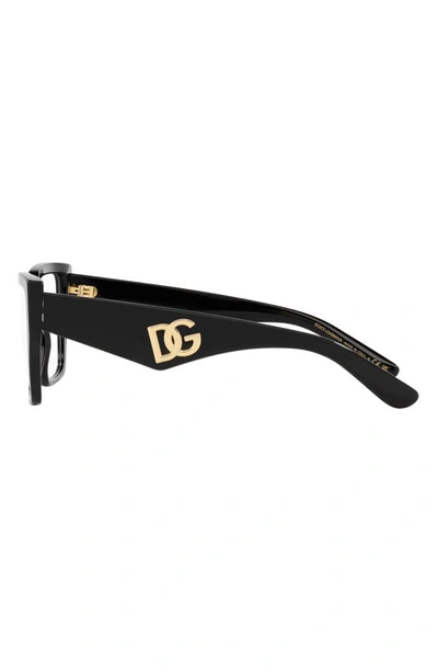 Dolce & Gabbana Logo-plaque Square-frame Glasses In Black