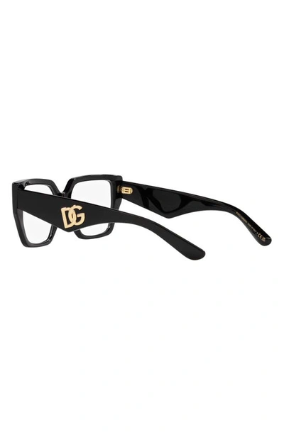 Dolce & Gabbana Logo-plaque Square-frame Glasses In Black
