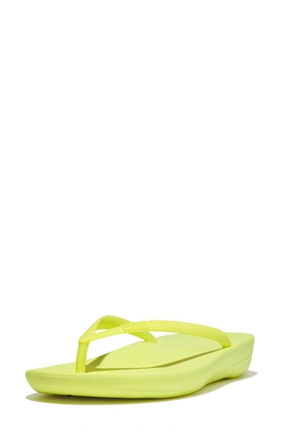 Shop Fitflop Iqushion Flip Flop In Electric Yellow