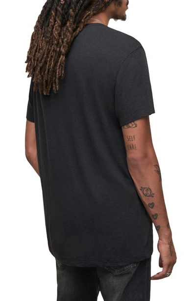 Shop John Varvatos Skull Embroidered Linen & Modal T-shirt In Black