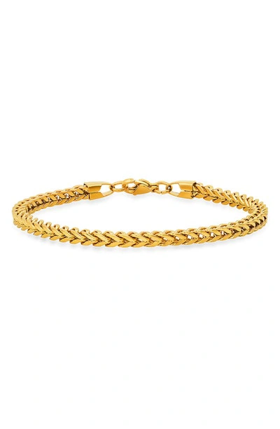 Shop Hmy Jewelry 18k Gold Plated Stainless Steel Wheat Chain Bracelet