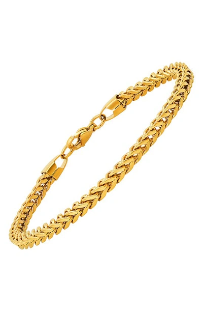 Shop Hmy Jewelry 18k Gold Plated Stainless Steel Wheat Chain Bracelet