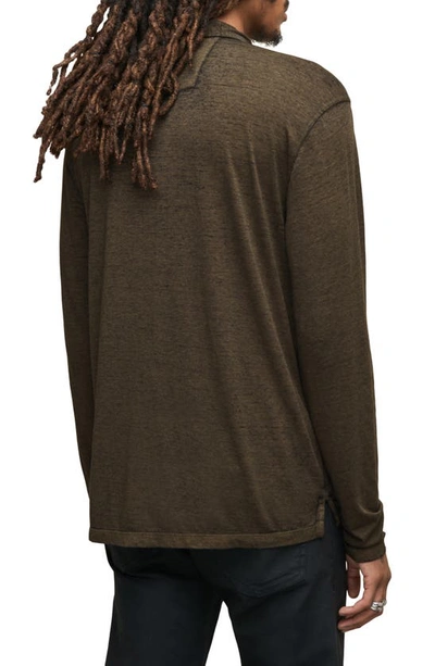 Shop John Varvatos Marty Burnout Long Sleeve Polo In Wood Brown