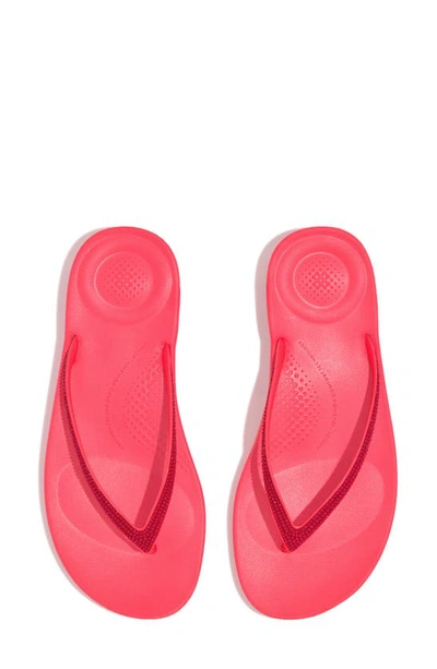 Shop Fitflop Iqushion™ Splash Crystal Flip Flop In Pop Pink