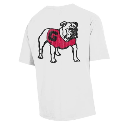 Shop Comfort Wash White Georgia Bulldogs Vintage Logo T-shirt