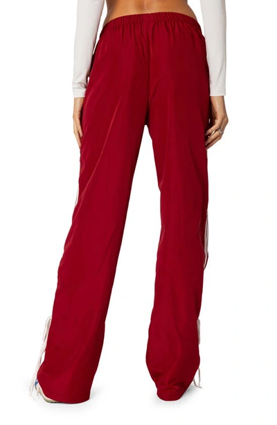 Shop Edikted Remy Tie Detail Track Pants In Red