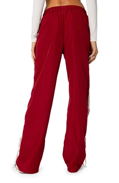 Edikted Remy Tie Detail Track Pants In Red