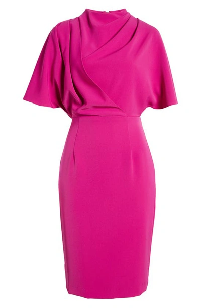 Shop Black Halo Kozia Draped Sheath Dress In Berry Plum